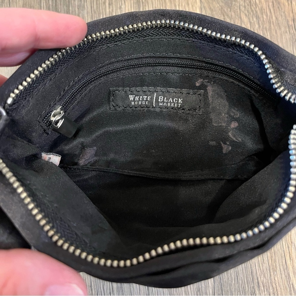 White House Black Market Black Satin Bow Clutch - Picture 4 of 6